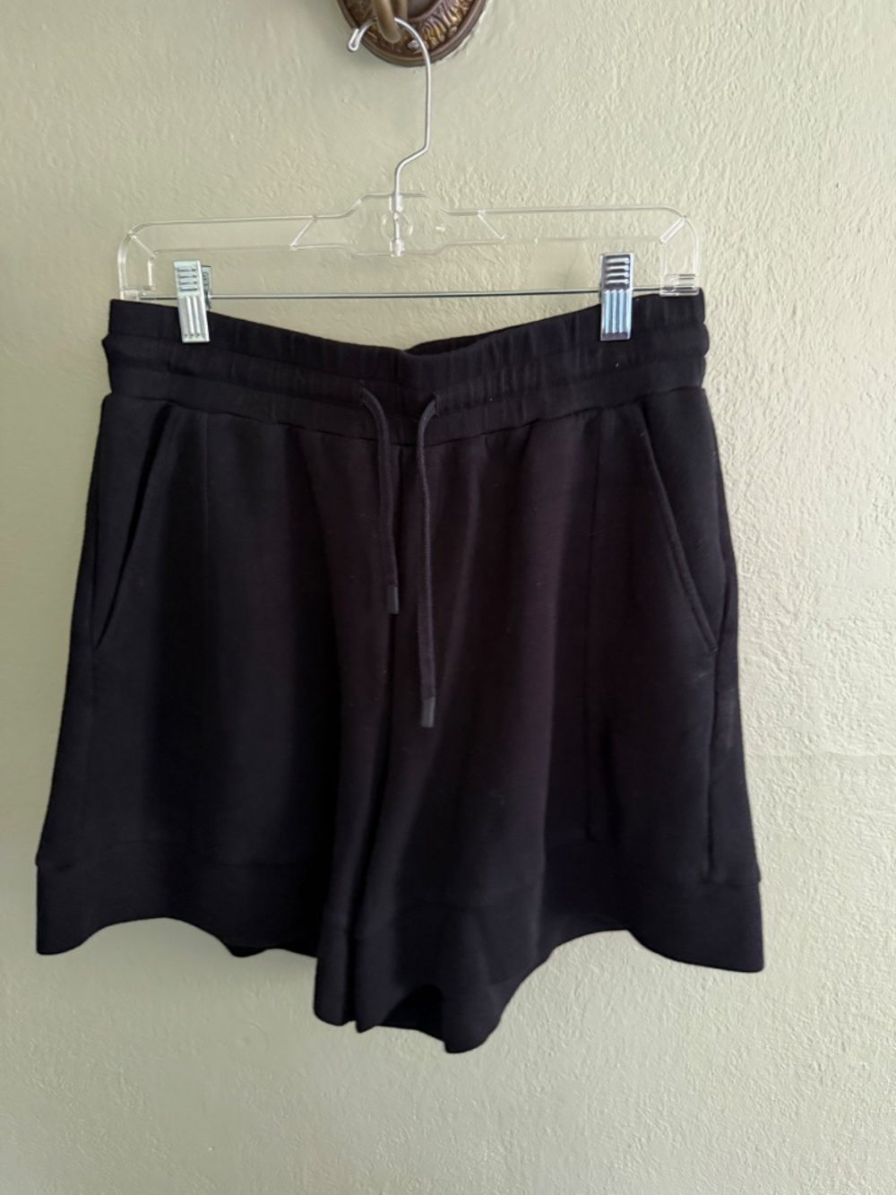Varley Black High-Rise Knit Lounge Shorts